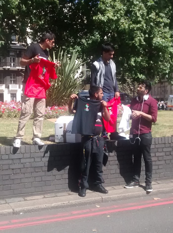 Del boy would be proud - chaps selling Palestine merch